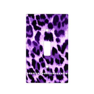 Leopard Bold Purple Light Switch Cover