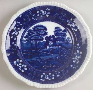 Spode Tower Blue (No #,Older,Gadroon) Luncheon Plate, Fine China Dinnerware   Bl