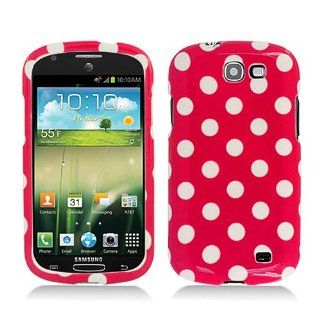Hot Pink White Polka Dot Hard Cover Case for Samsung Galaxy Express SGH I437: Cell Phones & Accessories