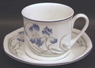 Royal Doulton Minerva Flat Cup & Saucer Set, Fine China Dinnerware   Octagonal S