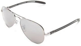Ray Ban ORB8307 004/N8 Aviator Sunglasses,Gunmetal Frame/Crystal Polar Grey/Mirror Silver Green Lens,58 mm Ray Ban Clothing
