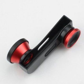 The Red 3 in 1 180 Fish Eye Lens+Wide Angle Lens+Macro Lens Kit for Apple iPhone 5 5g: Cell Phones & Accessories
