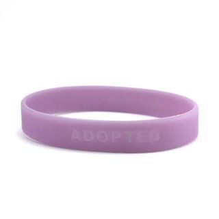 Christian Silicone Bracelet   Purple Adopted   "I Am Adopted Through Jesus Christ" Ephesians 1:5: Jewelry