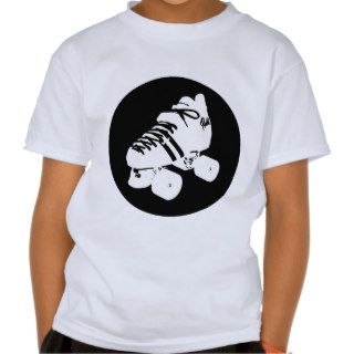 Black and white roller derby skate design shirt