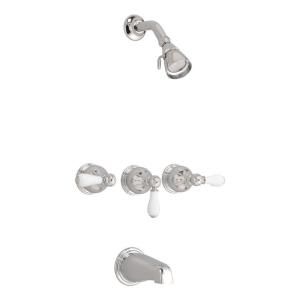 American Standard Williamsburg 3 Handle 3 Spray Tub and Shower Faucet in Satin Nickel DISCONTINUED 1043.224.295