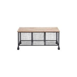 Home Decorators Collection Hopper 39 in. W Black Metal Storage Bench 1742600210