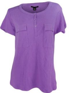 Kenneth Cole Womens Deco Cap Sleeve Scoop Neck Top M Purple at  Womens Clothing store