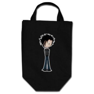 Cute Cartoon Emo Boy with Black Spikey Hair Bags