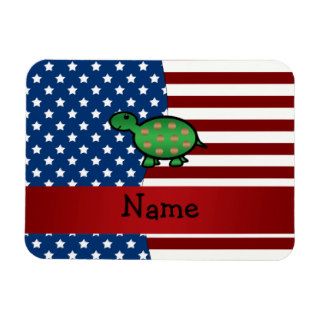 Personalized name Patriotic turtle Vinyl Magnet