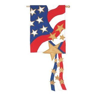 Evergreen Enterprises Stars and Stripes Applique Flag Banner (Discontinued by Manufacturer)  Outdoor Decorative Banners  Patio, Lawn & Garden