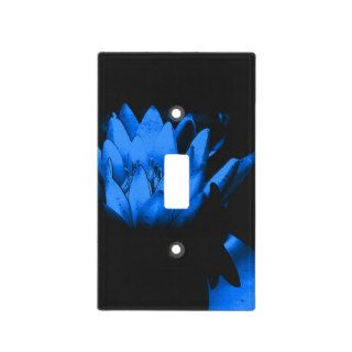 Glowing Blue Lotus Water Lily Flower Art Light Switch Covers