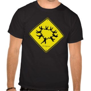 Skydivers Caution Sign T shirt
