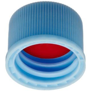 National Scientific Polypropylene Screw Thread Light Blue Cap with Red PTFE/White Silicone, Star slit Septum, Cap Size 10 425 (Case of 1000): Science Lab Cap Plugs: Industrial & Scientific