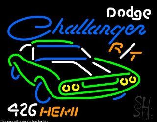 Dodge Challenger 426 Hemi Clear Backing Neon Sign 24" Tall x 31" Wide : Business And Store Signs : Office Products