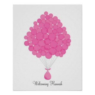 Baby Signature Balloons   Pink Print