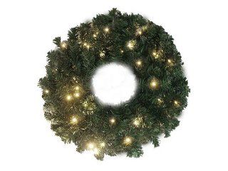 30" Pre Lit Battery Operated LED Lighted Christmas Wreath   Warm Clear Lights  
