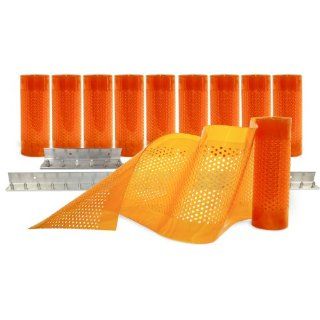 Aleco 443682 Clear Flex II Standard AirStream Perforated PVC Strip Door Kit with MaxBullet Aluminum Mounting Hardware, 8" Width x 84" Height x 0.08" Thick, Amber Rubber Floor Coverings