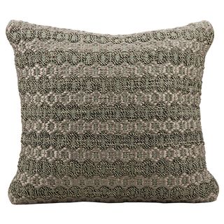 Mina Victory Woven Luster Grey All over Ring 20 x 20 inch Decorative Pillow by Nourison Nourison Throw Pillows
