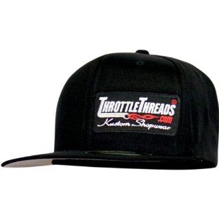 Throttle Threads Branded Flat Flex Fit Hat , Gender Mens/Unisex, Primary Color Black, Size Sm/Md TT437H60BKSM Automotive