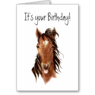 Funny Horse Sticking out Tongue, Insult Birthday Card