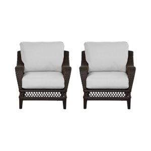 Hampton Bay Woodbury Patio Lounge Chair with Bare Cushion (2 Pack) DY9127 L B