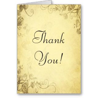 Vintage Antique Look Wedding Thank You Card