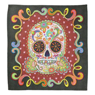 Sugar Skull Bandana   Day of the Dead Art