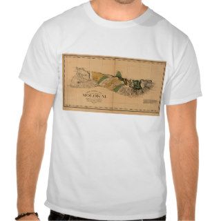Molokai, 1897, Vintage Hawaii Map Tshirts