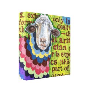 Cute Sheep Art on Canvas   Ready to Hang! Gallery Wrap Canvas
