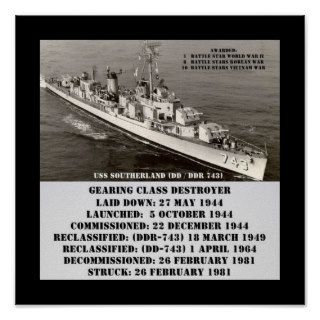 USS Southerland (DD /DDR   743) Print