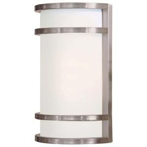 the great outdoors by Minka Lavery Wall Mount 2 Light Outdoor Brushed Stainless Steel Lantern 9802 144
