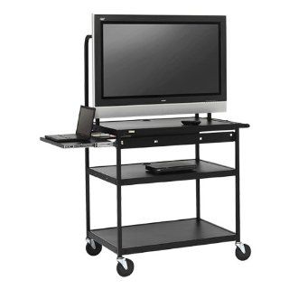 Extra Wide Flat Panel Multimedia Cart w/ Laptop Shelf : Audio Video Equipment Carts : Office Products