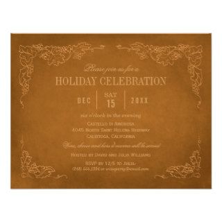 Holiday Wine Party Invitation  Vintage Vineyard