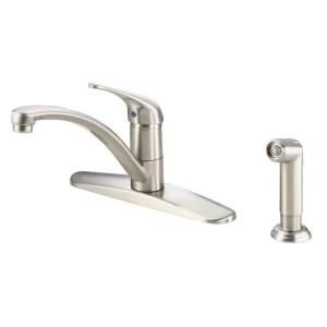 Danze Melrose Single Handle Kitchen Faucet with Spray in Stainless Steel D407112SS