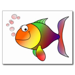 Happy Cartoon Fish Postcard