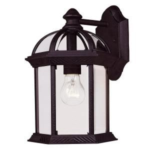 Illumine 1 Light Wall Mount Lantern Textured Black Finish Clear Beveled Glass CLI SH202852879