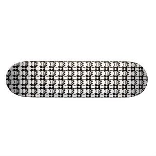 black skull outline skate board