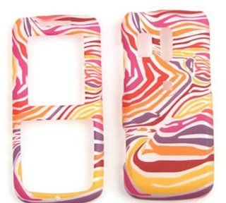 Samsung Messenger R450/R451 (Straight talk) Red/Orange/Purple Zebra Print Hard Case, Cover, Faceplate, SnapOn, Protector: Cell Phones & Accessories