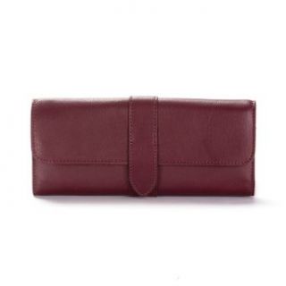 Jewelry Roll with Snap   Burgundy Leather (red)   Full Grain Leather   Jewelry Trays