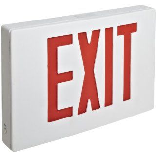 Morris Products 73348 Cast Aluminum LED Exit Sign, Red Letter Color, White Face Color, White Housing Finish Job Site And Security Lighting