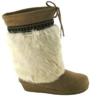 Bearpaw Womens Mukluk Suede & Rabbit Fur Boot   Style 469 Shana (5, Chestnut): Shoes