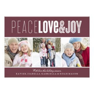 5 x 7 Peace Love & Joy  Photo Christmas Card