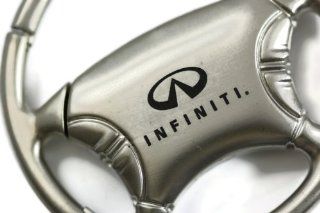 Infiniti G35 G37 Chrome Steering Wheel Key Fob Authentic Logo Key Chain Key Ring Keychain Lanyard: Automotive
