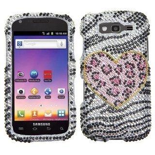 Jewel Rhinestone Diamond Case Protector Cover (Zebra Heart) for Samsung Galaxy S Blaze 4G T769 T Mobile: Cell Phones & Accessories