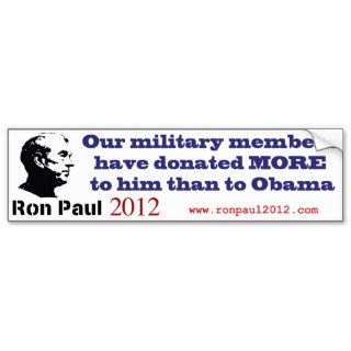 Ron Paul Gets More Military Donations Than Obama Bumper Sticker