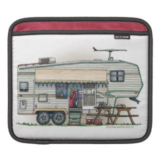 Cute RV Vintage Fifth Wheel Camper Travel Trailer Sleeve For iPads