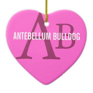 Antebellum Bulldog Breed Monogram Ornament