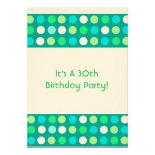 30th Birthday Party Invitation, Polka Dots