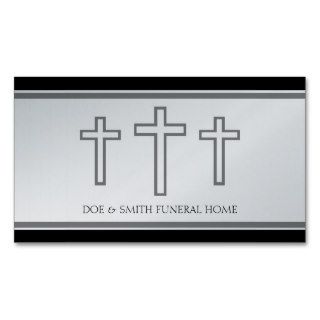 Funeral Director Crosses Crucifixes Platinum Paper Business Card Template