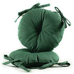 Green 17 inch Round Indoor Outdoor Bistro Chair Cushion (Set of 2) Outdoor Cushions & Pillows